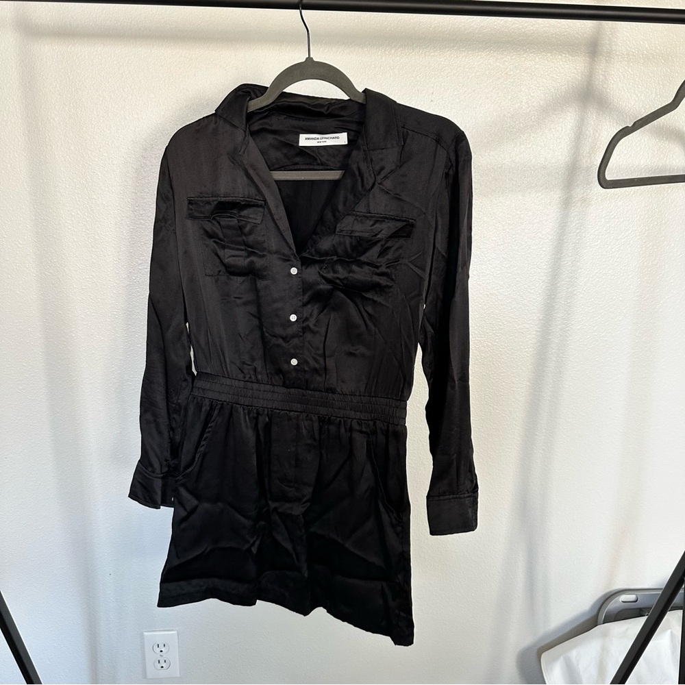 Amanda Uprichard Black Collared Dress